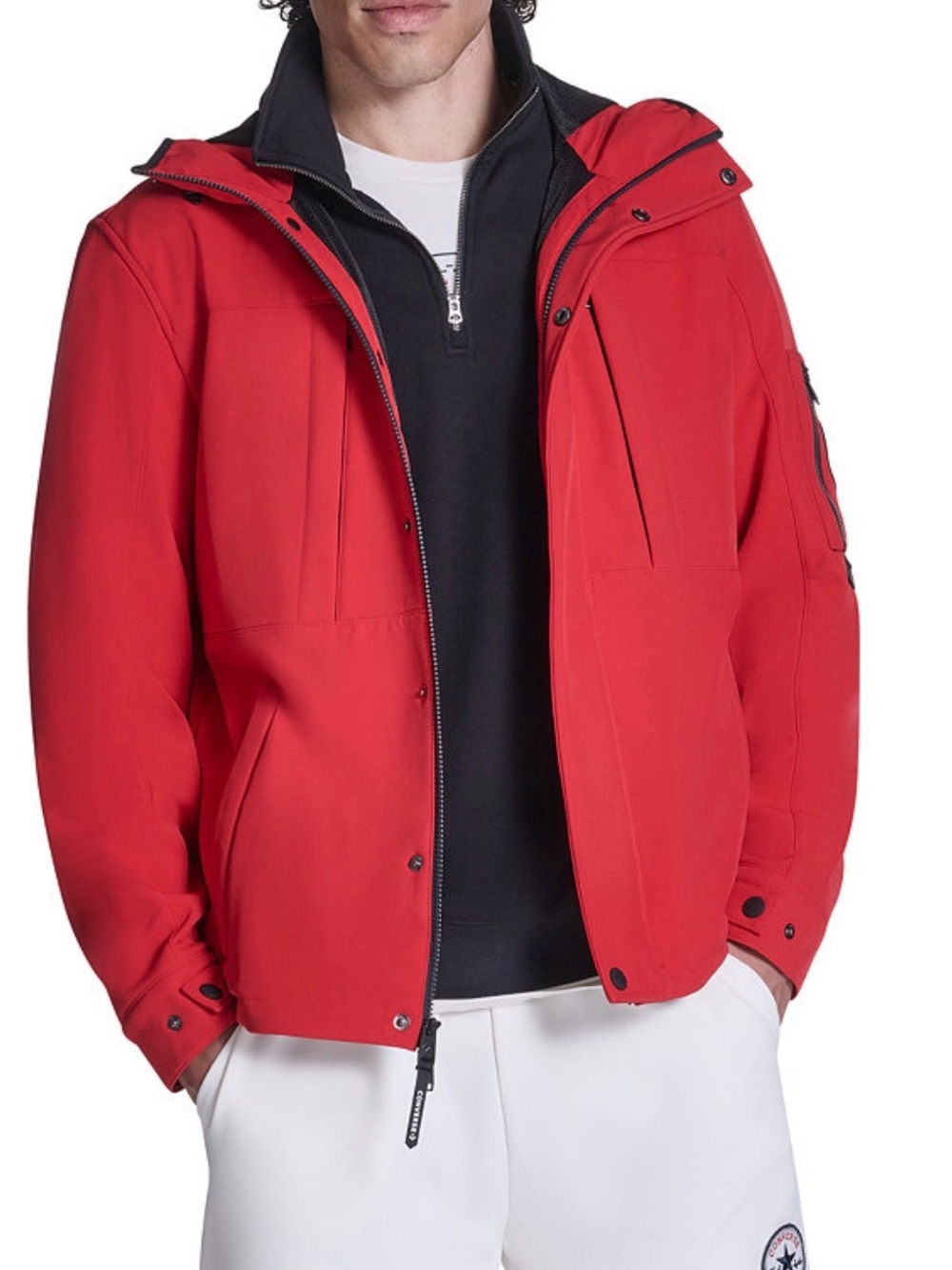 Converse Red Hooded Softshell Jacket. Mens Med - Picture 2 of 16